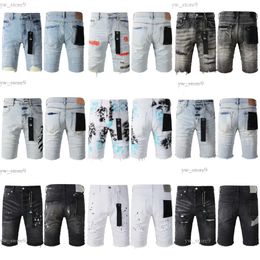 Brand Shorts Purple Jeans Short Mens Jeans Shorts Casual Style Cotton Blend Fabric Wash Vintage Street Fashionable Hip Hop Hole Designer Jeans Purple Shorts 7248