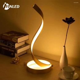 Table Lamps Modern LED Spiral Light Desk Bedside Lamp Acrylic Metal Eye Protection Reading Learning White Warm Living Room