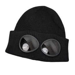 Two Lens Glasses Goggles Beanies Men Knitted Hats Skull Caps Outdoor Women Uniesex Winter Beanie Black Grey Bonnet Gorros 262R