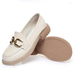 Casual Shoes HPDFPS Women's Loafers 2024 Thick Heel Genuine Leather Spring British Style Large Size Footwear Sneakers