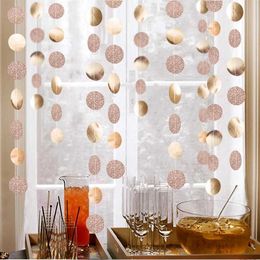 Banners Streamers Confetti 4M Paper Star Round Garland Rose Gold Hanging Banner Flag DIY Adult Kids Birthday Party Decoration Supplies Wedding Baby Shower d240528