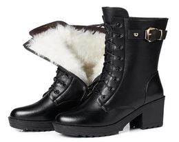 Botas de inverno Lady039s com botas de veludo botas de alto salto alto e solas grossas sapatos de algodão Lady039s Boots9335218