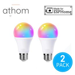 ATHOM Pre Flashed ESPHome Smart Bulb ESP8285 Works With Home Assistant 7W E27 B22