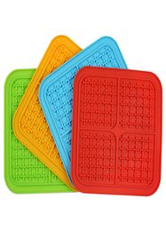 Pet Feeding Lick Mat Fun Alternative to Slow Feeder Dog Bowl Silicone Calming Pad for Anxiety Relief IQ Treat Mats KDJK21033918389