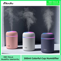 300ml Colour Cup USB Air Humidifier For Home Ultrasonic Car Mist Maker with Colourful Lights Mini Office Desktop Air Purifier