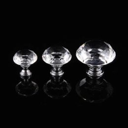 KK&FING 20-40mm European Gold Base Crystal Glass Kitchen Cabinet Knobs and Handles Wardrobe Pulls Drawer Knobs Furniture Handle