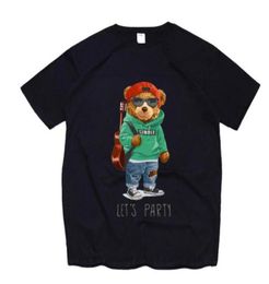 Harajuku Tshirts for Men Hip Hop Streetwear Cartoon Bear Printed T Shirt Cotton Casual Short Sleeve Tee y2k Clothes Tops Black14527503917