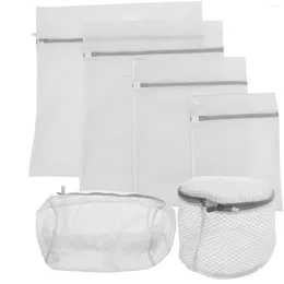 Laundry Bags 6 Pcs Washing Machine Mesh Bag Delicates Fishnet Stockings 60X60CM White Polyester Garment Travel