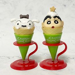 Creative Crayon Shin-Chan Figure Snack Time Series Gourmet Ice Cream Trendy Home Desktop Decorations Model Toys Children Gifts 240507