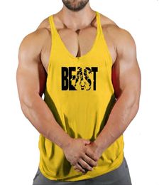 Vest Men s Singlets Gym Sports Shirt Man Sleeveless Sweatshirt Stringer Beast Wear T shirts Suspenders Clothing Top 2206134473252