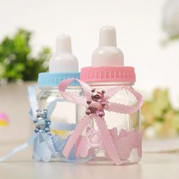 Gift Wrap Feeding Milk Bottle Style Candy Box Baby Shower Girl Birthay Party Favours (Pink/blue)