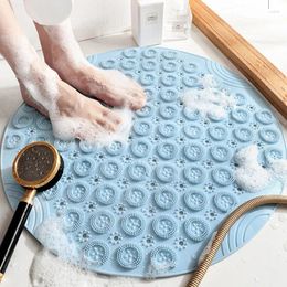Bath Mats 55x55CM/30x30CM Bathroom Mat Anti-skid Shower Door Carpet Massage Pad Round Anti-fall Waterproof El Toilet Kitchen Floor Rugs