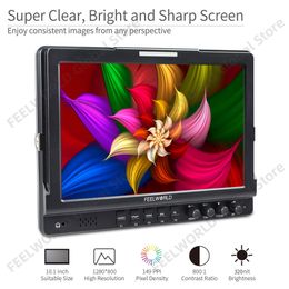 Feelworld FW1018V1 10.1 Inch Camera Field Broadcast Monitor Full HD 1920x1200 IPS 4K HDMI YPbPr Video Audio for DSLR Cameras