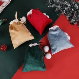 Gift Wrap 1pc Velvet Christmas Bags Plush Ball Cute Packing Drop Chocolate Candy Wedding Birthday