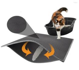 Cat Beds Pet Litter Mat Waterproof EVA Double Layer Trapping Box Clean Pad Products For Cats Accessories7378038