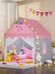 Toy Tents Portable Kids Tent Childrens Tent Folding Tipi Baby Play House Large Girls Pink Princess Party Castle Child Room Decor Gift Q240528