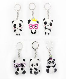 Panda Keychain Men Women Jewelry Silicone Key Ring Party Favor5957263