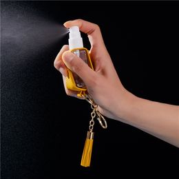 30ml Spray Bottle PU Hanging Chain PET Disinfectant Refillable Sub-Bottle Hand Sanitizer Perfume Bottling Portable Travel