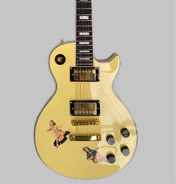 2024 New! Electric guitar, cream white, beauty stickers, free shipping, high quality, in stock 25888