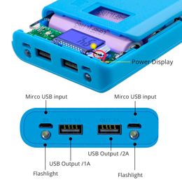 Power Bank DIY 18650 Box Case DIY 8x18650 Battery Holder Portable LCD Display Dual USB Port Powerbank Case Battery Box