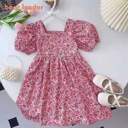 Girl's Dresses Bear Leader New Summer Girl Solid Color Dress Fashion Childrens Old Clothing H240527