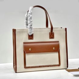 Canvas Stitching TOTE Womens Handbags Designer High-quality Classic Fashion Large-capacity New Handle Pocket Purses Shoulder Bag Book T 2713