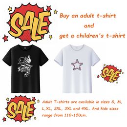 2024 kostenloser Versand maßgeschneiderter T-Shirt Männer Frauen Kinder Eltern-Kind-Outfit komfortabel für Geschenke Triple White Black Solid Color Support Design Personalisiert