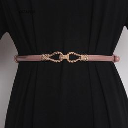 Belts Fashion Design Adjustable Slim Waist Belt For Women Cowhide Dress Coat Shirt Waistband Strap Real Leather Femme Cinturon 2022 303Z