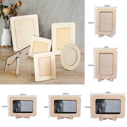 Wooden Photo Frame Blank DIY Painting Picture Frame Art Decor Rectangle Pictures Organizer DIY Craft Gifts 2023