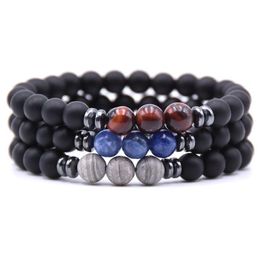 Beaded 8Mm Natural Stone Strands Charm Bracelets Elastic Bangle For Women Men Party Club Handmade Fashion Jewelry Drop Delivery Dh3Nd