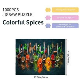 Puzzles 50*70cm 1000 Piece Adult Paper Jigs Puzzle Colourful Spices Geometric Shape Series Stress Relief Entertainment Children Toy