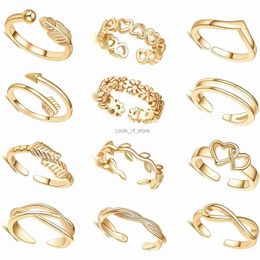 Toe Rings 12 adjustable ankle bracelets womens rings gold/silver Coloured metal circular Jewellery suitable for girls in summer beach nude fashion H240528