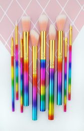 Glitter Makeup Brushes For Foundation Powder Eyeshadow Eyeliner Lip Highlighter Cosmetic Brush Tools 10pcs Make Up Brush Set8894758