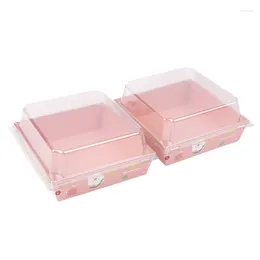 Gift Wrap 10Pcs Paper Charcuterie Boxes With Clear Lids Sandwich Square To Go Food Containers For Desserts Strawberries