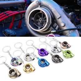 Metall Turbo Keychain -Hülselager Spinning Auto -Teil -Modell Turbine Turbolader Schlüsselkettenring 7 Farben