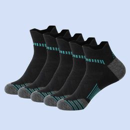 Men's Socks 5 Pairs Socks for men sweat-absorbent running outdoor sports socks breathable basketball socks running fitness socks Y240528