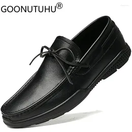 Casual Shoes Genuine Leather Loafers Male 2024 Fashion Men's White Black Slip On Shoe Nice Flats For Men