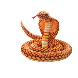 80-240cm Stuffed Boa Cobra Doll Simulated Colorful Snakes Plush Toy Forest Animal Sofa Chair Decorate Props Girls Boys Present