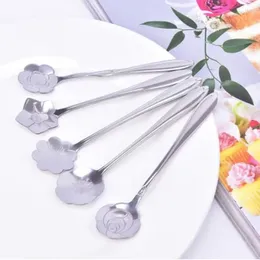 Spoons 1PC Coffee Scoops Stainless Steel Stirring Spoon For Cake Sugar Dessert Ice Cream Kitchen Seasoning Spice Teaspoon Tableware