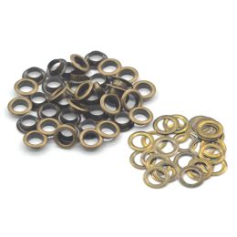 KALASO 100sets Bronze Colour Pure Brass Material 4mm/5mm/6mm/8mm/10mm Grommet Eyelet With Washer Fit Leather Craft Shoes Belt Cap