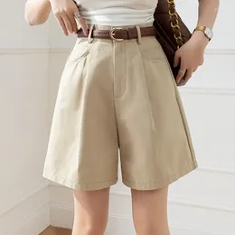 Women's Shorts Seoulish Casual For Women 2024 Summer High Waist Office Ladies Solid Color Pockets Workwear Half Female