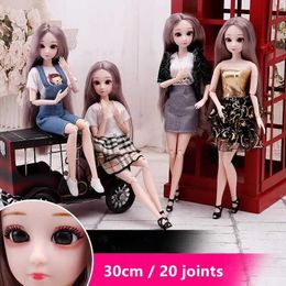 Dolls 30cm Doll Set BJD 1/6 Princess Doll Dress Up Fashion Casual Clothes Skirt Suit Doll Girls Toy for Children Y240528