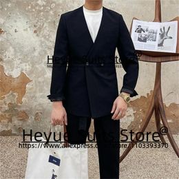 Men's Suits Formal Wedding Tailor Made Slim Fit Double-breasted Groom Tuxedos 2 Pcs Sets Business Male Blazer Costume Homme