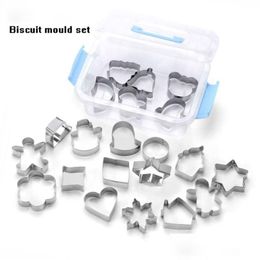 Baking Moulds Christmas Cookie Stainless Steel Mods Xmas Tree Mold Cake Decoration Tool Gift Diy Biscuit Mod 20Pcs/Set Drop Delivery H Dhgee