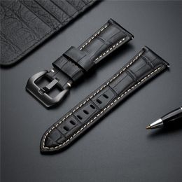 Watch Bands Bamboo Pattern Genuine Leather Watchbands Accessories Stainless Steel Buckle High Quality Replacement Watches Straps 292K