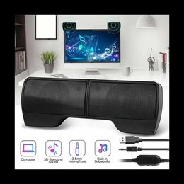 Portable Speakers Mini portable USB stereo speaker line controller Soundbar suitable for laptop MP3 mobile music player PC with editing S245287