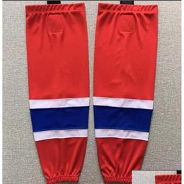 Sports Socks Kids Youth Men Ice Hockey Training 100 Polyester Practise Equipment Red9722850 Drop Delivery Outdoors Athletic Outdoor Ac Dhulw