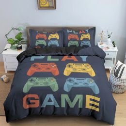Gamepad Comforter Cover Twin Size Play Gamer Bedding Set Kids Young Man Video Games Polyester Duvet Cover Teens Game Quilt Cover