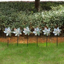 Garden Decorations 7 Leaves Bird Repeller Windmill Spinner For Outdoor Vegetable Yard Decor