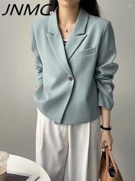 Women's Suits JNMC Short Suit For Women 2024 Spring Autumn Simple And Casual Versatile Blazers Jacket Female Overcoat Tops HL469